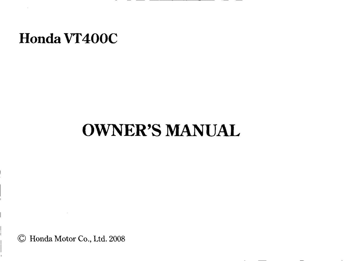 HONDA VT400C Owners Manual 2008 - STEEL WIRE BOUND - PROTECTIVE COVERS