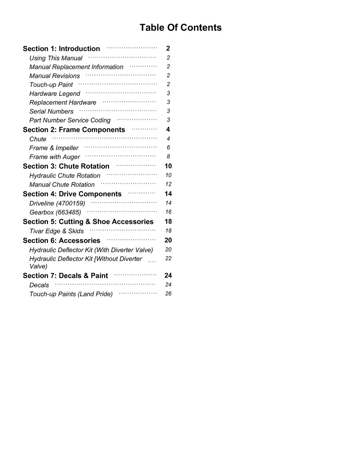 LAND PRIDE SBP11 Series Snow Blowers Parts Manual 2025 - WIRE BOUND - COVERS