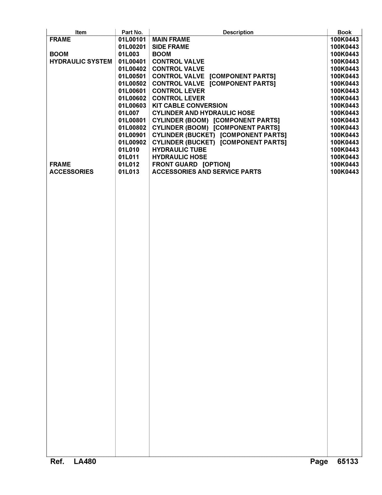 KUBOTA LA480 Loader Illustrated Parts List Manual - WIRE BOUND - TOUGH COVERS