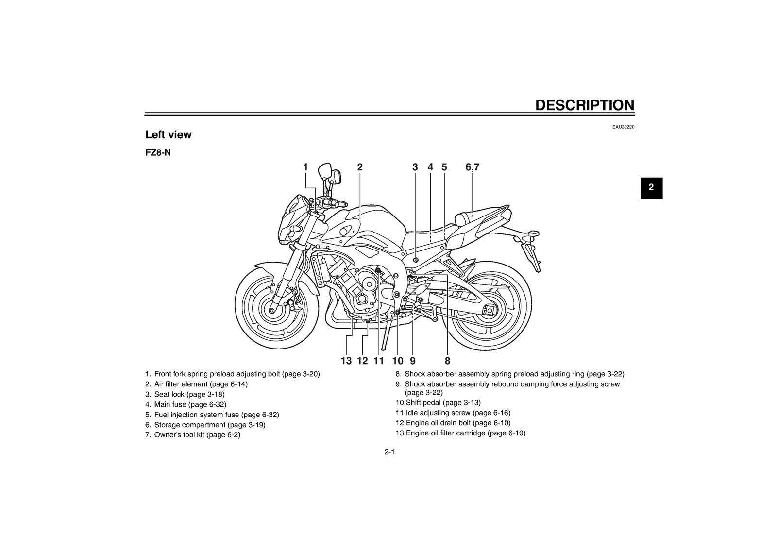 YAMAHA FZ8-N FZ8-NA Owners Manual 2012 E2 - STEEL WIRE BOUND - PROTECTIVE COVERS