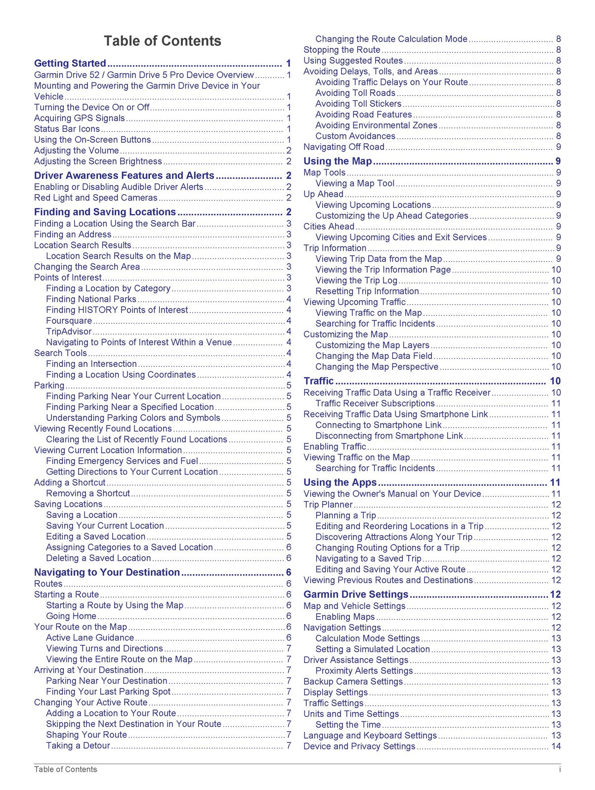 GARMIN Drive 52 Drive 5 Pro Owners Manual 2018 - STEEL WIRE BOUND - TOUGH COVERS