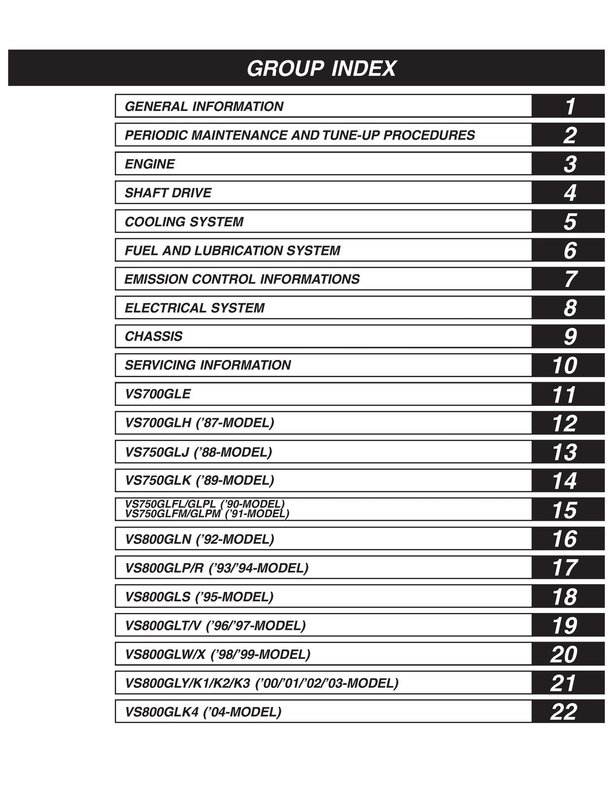 SUZUKI VS700GL VS750GL VS800GL Intruder Service Manual 1987-2004 - WIRE BOUND