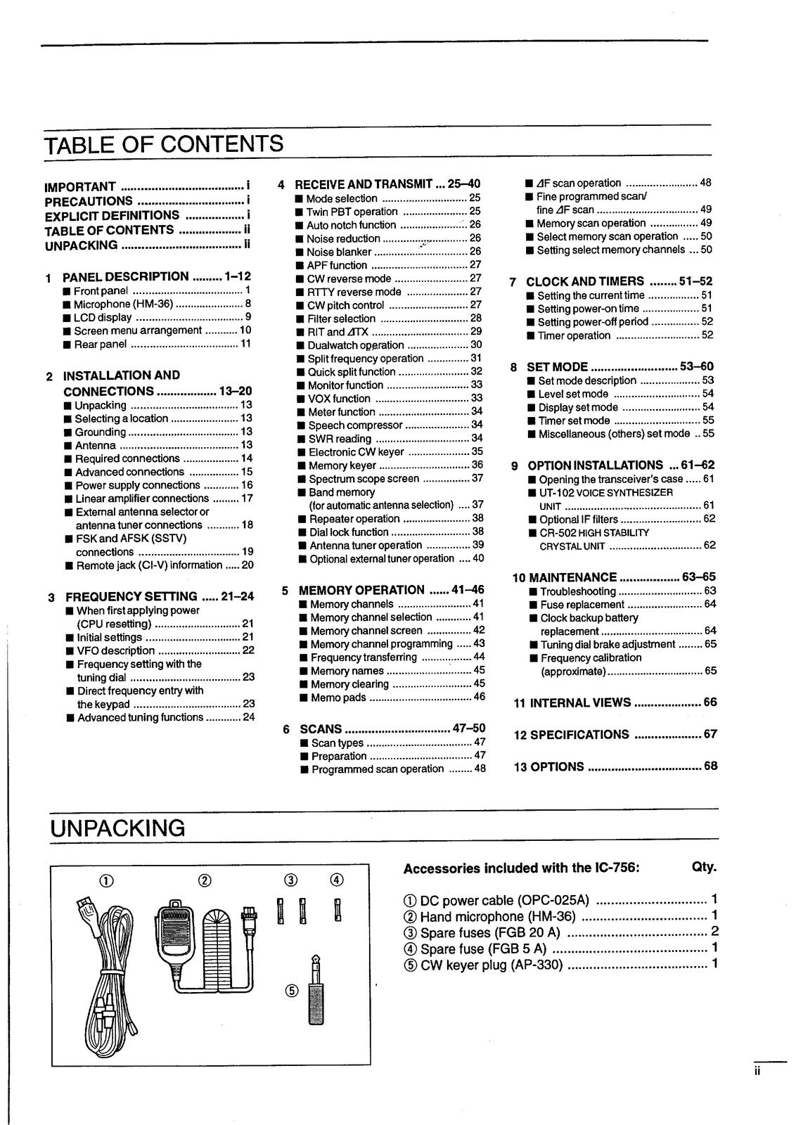 ICOM IC-756 HF Transceiver Instruction Manual - STEEL WIRE BOUND - TOUGH COVERS