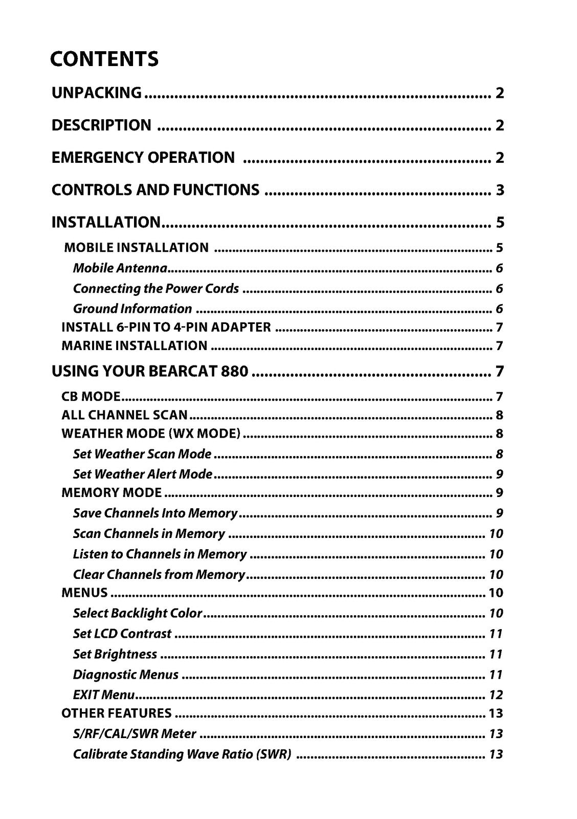 UNIDEN Bearcat 880 CB Radio Owners Manual - STEEL WIRE BOUND - TOUGH COVERS