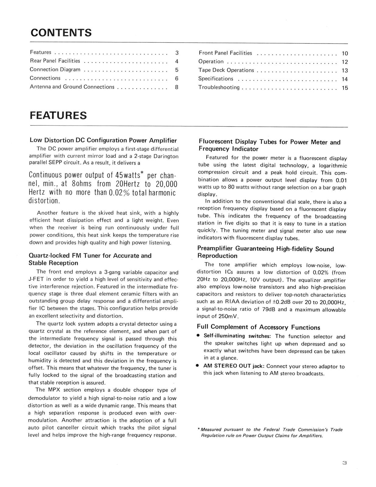 PIONEER SX-3700 Stereo Receiver Operating Instructions Manual - WIRE BOUND