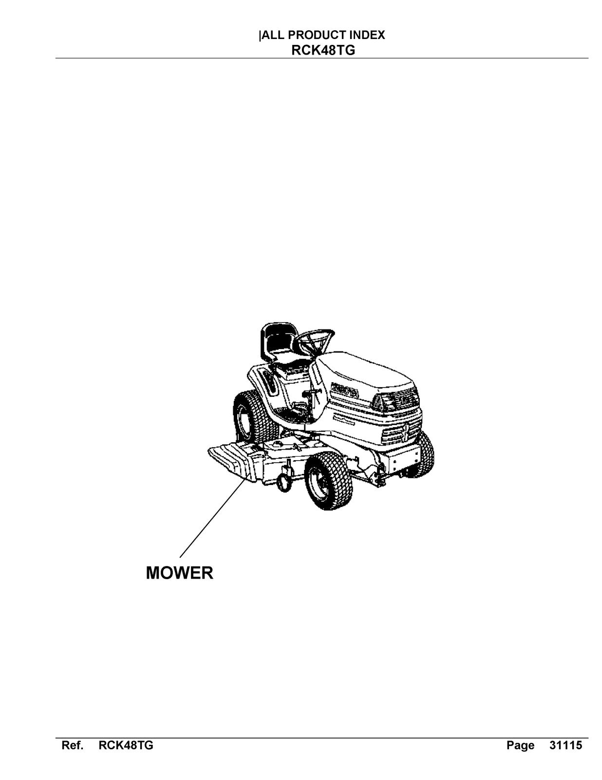 KUBOTA RCK48TG Parts Manual - STEEL WIRE BOUND - PROTECTIVE COVERS