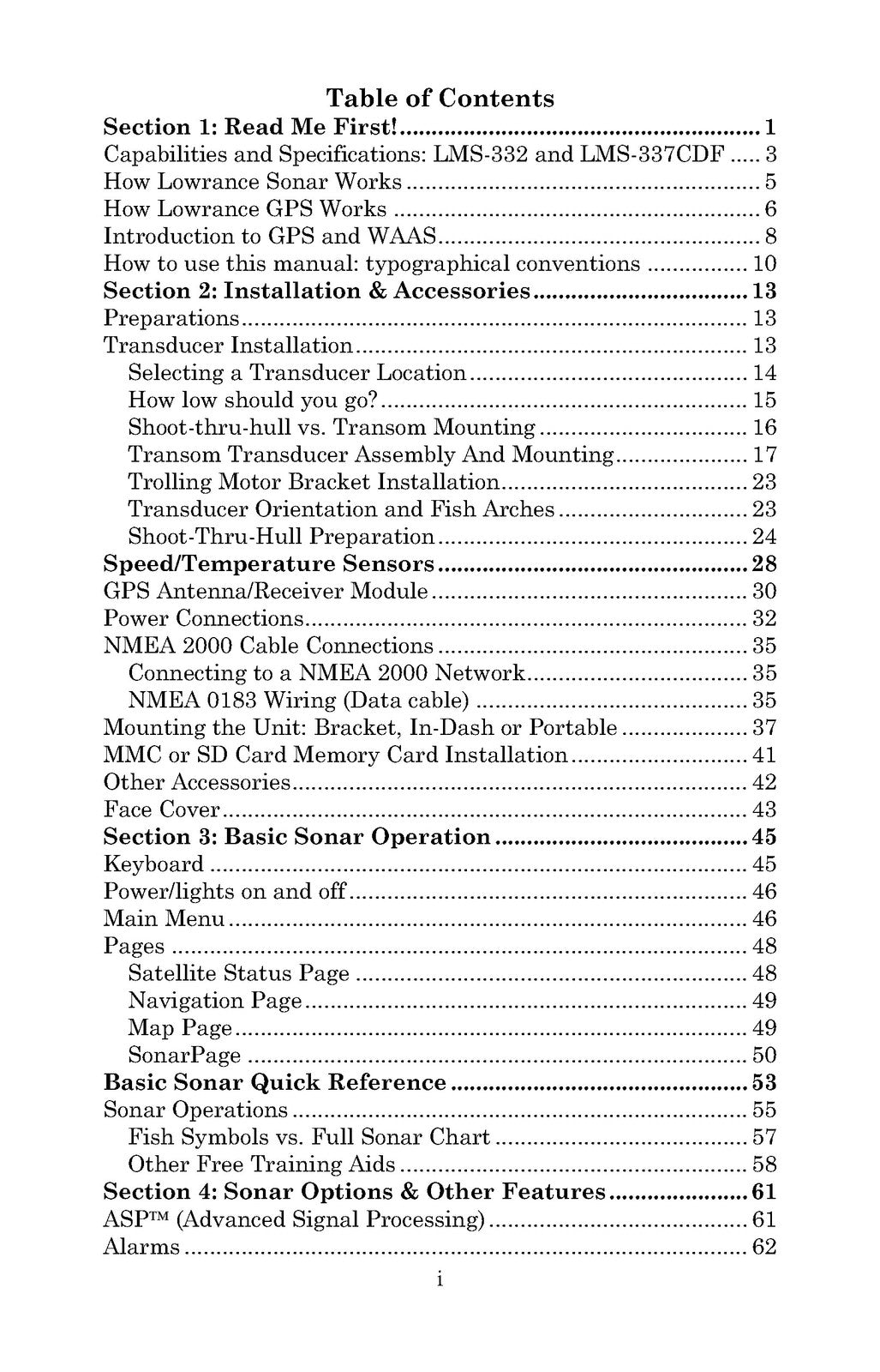 LOWRANCE LMS-332C 337C DF Fish Finder GPS Installation Instructions Manual