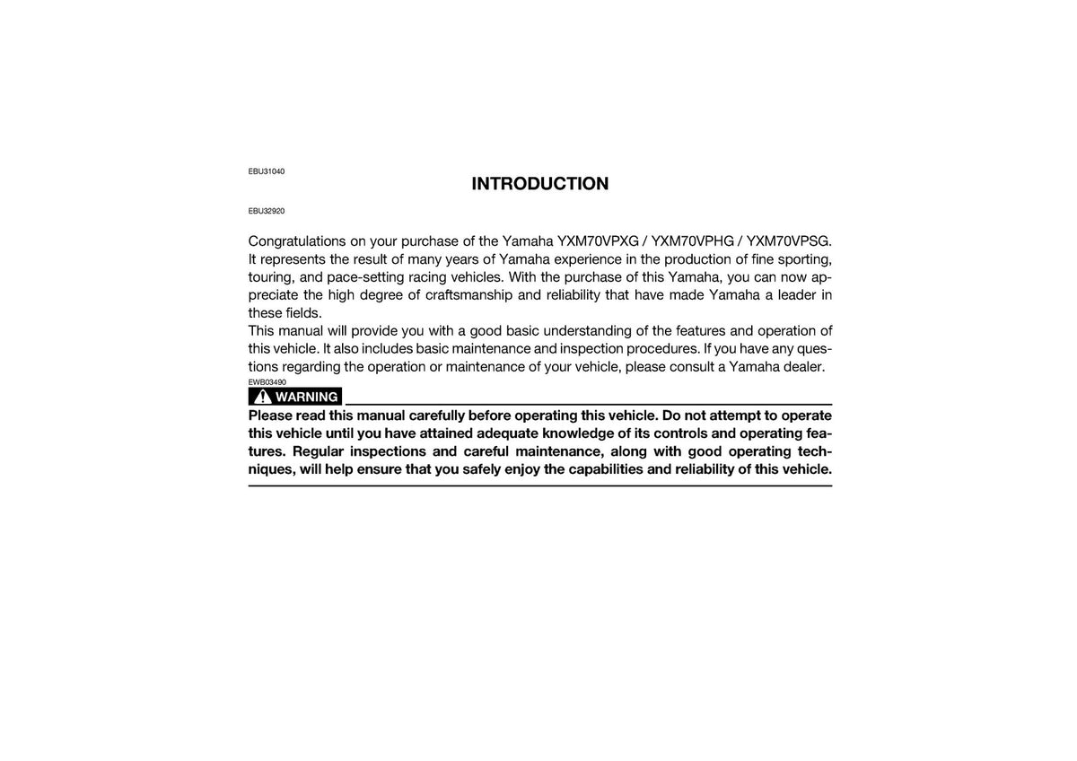 YAMAHA Viking YXM700 YXM70VPXG YXM70VPHG YXM70VPSG Owners Manual 2016 - BOUND