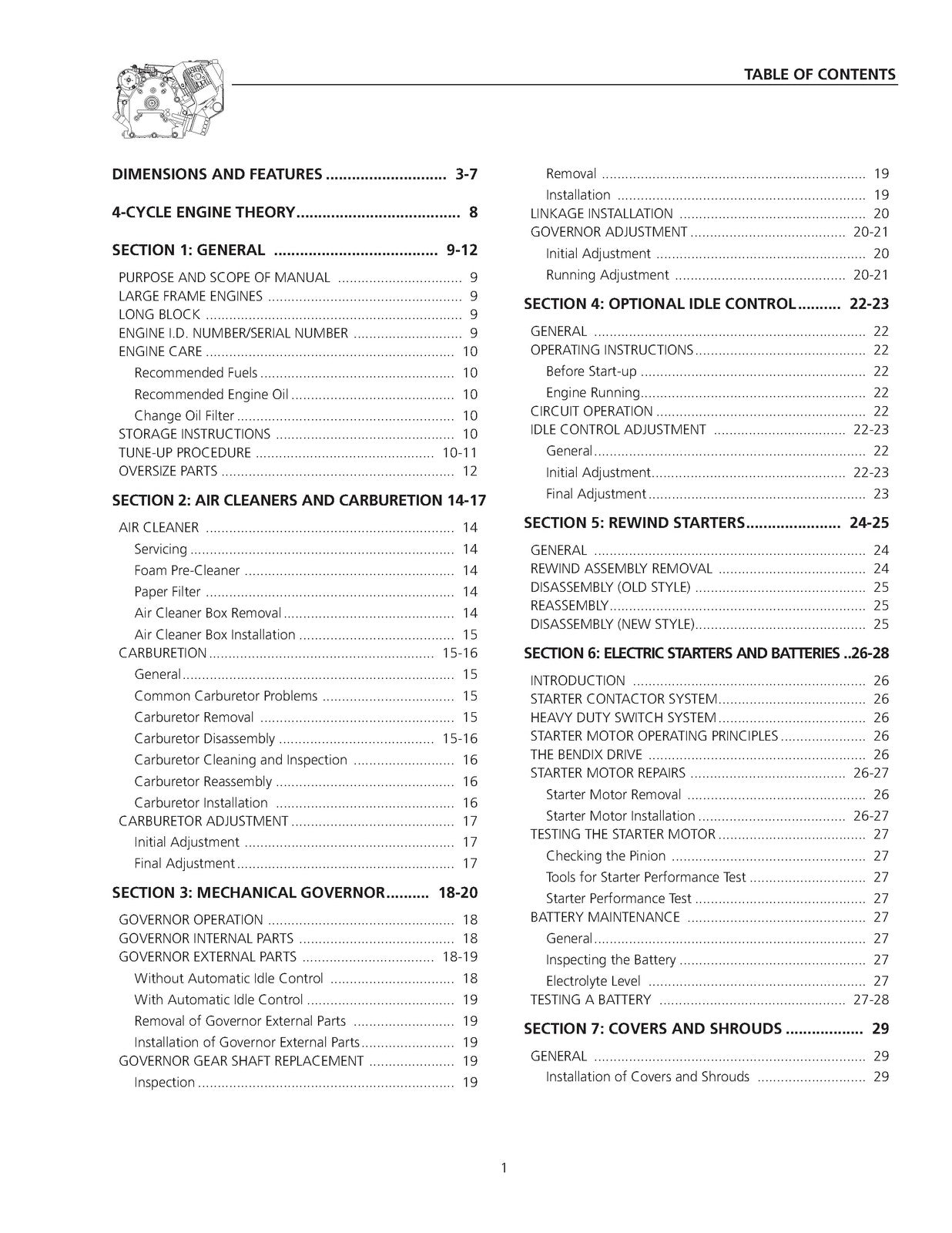 GENERAC 320 360 410 Large Frame GN Engines Service Repair Manual - WIRE BOUND