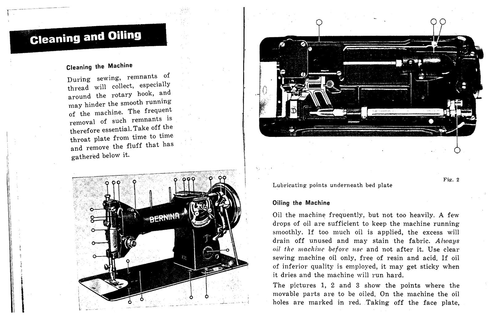 BERNINA 117L Zigzag Sewing Machine Instruction Manual - WIRE BOUND - COVERS