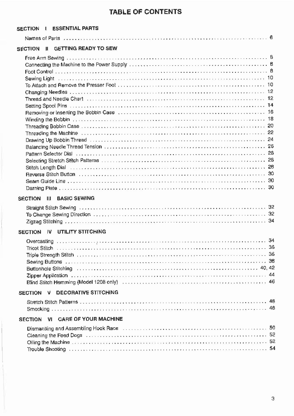 ALFA 1206 1208 Sewing Machine Instruction Book Manual - WIRE BOUND - COVERS
