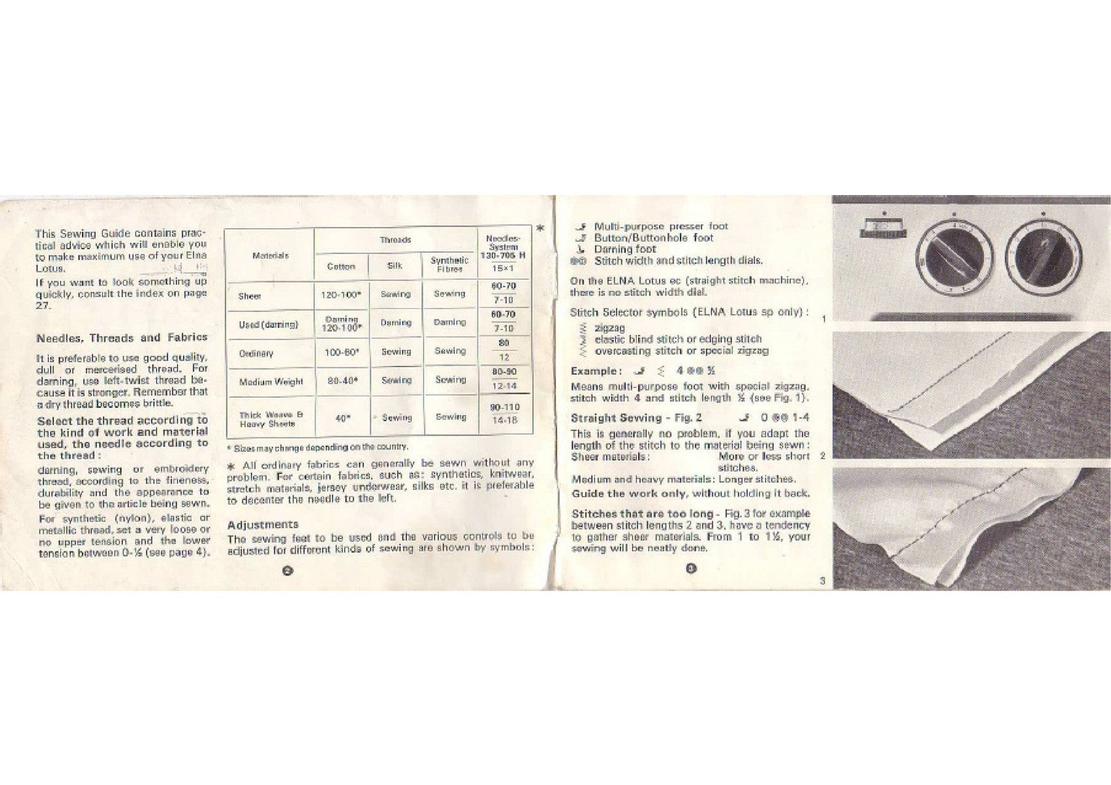 ELNA Lotus Sewing Guide Manual - STEEL WIRE BOUND - PROTECTIVE COVERS