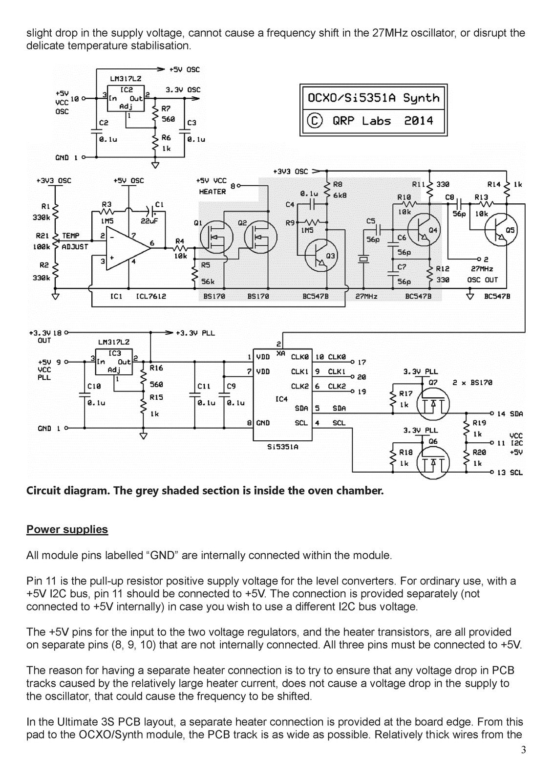 QRP LABS OCXO Si5351A Synthesiser Module Assembly Manual - WIRE BOUND - COVERS