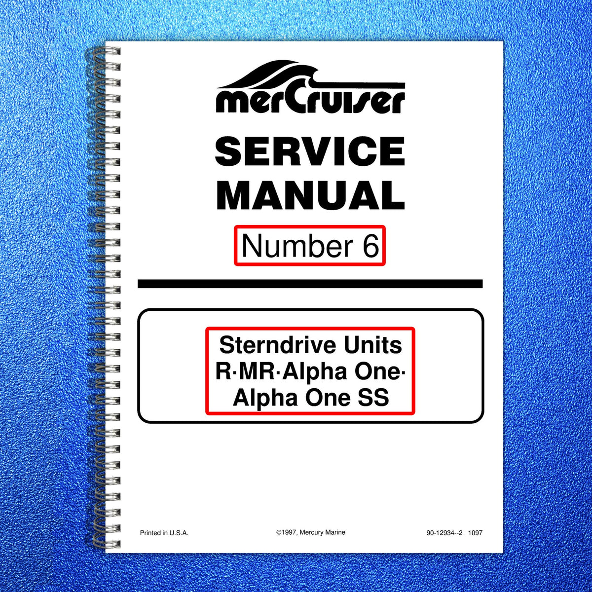 MERCURY MerCruiser Alpha One R MR SS & No. 8 Service Manual BUNDLE - WIRE BOUND