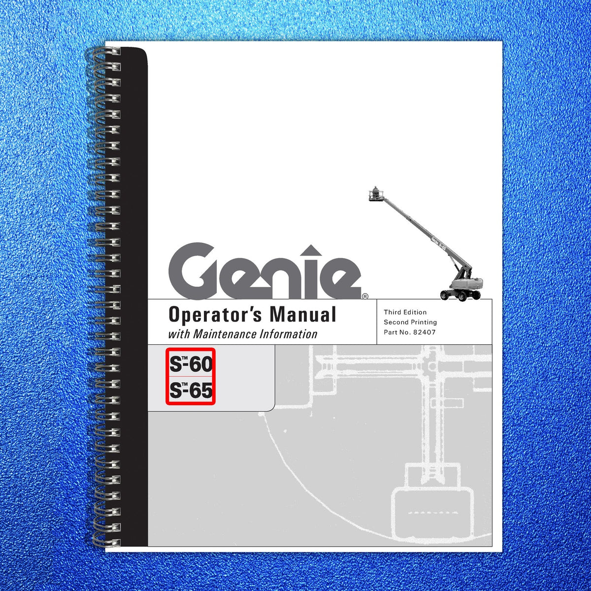 GENIE S-60 S-65 Operators & Service Manual BUNDLE - WIRE BOUND - TOUGH COVERS