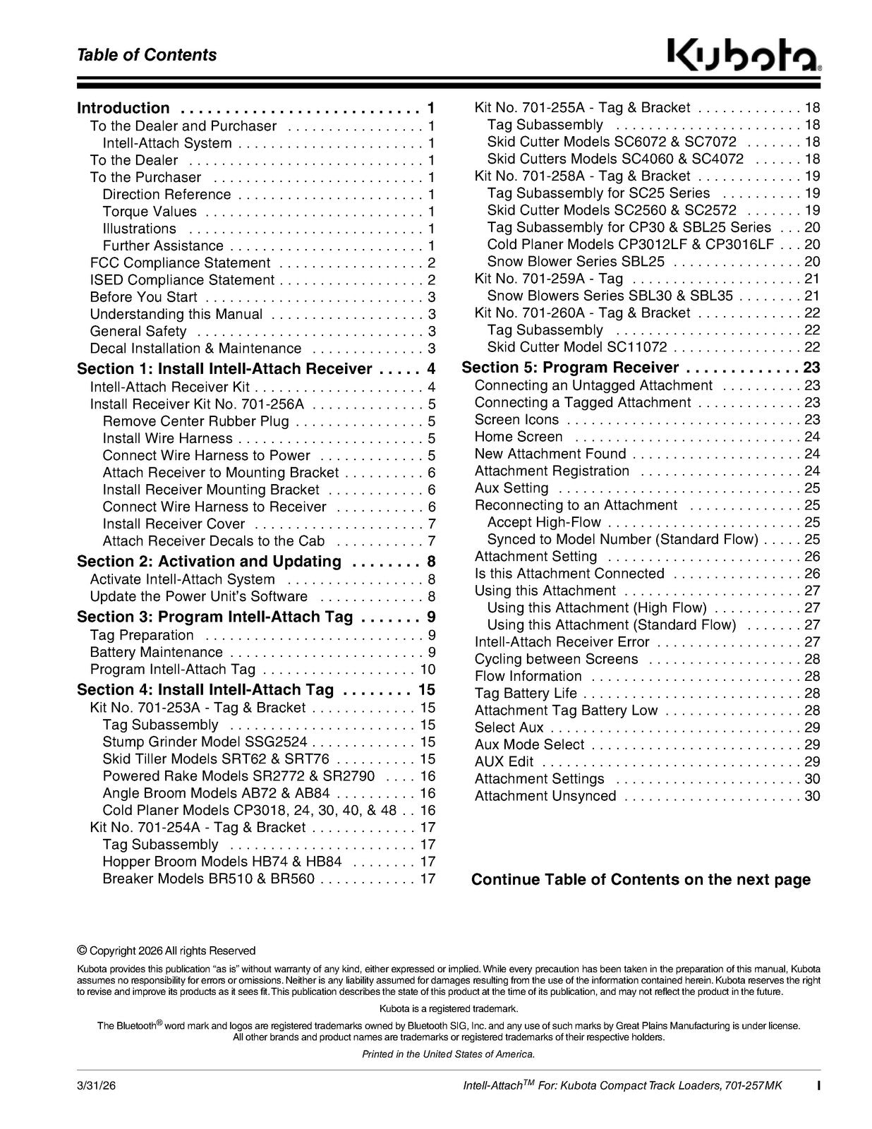 LAND PRIDE Intell-attach Operators Manual - STEEL WIRE BOUND - TOUGH COVERS