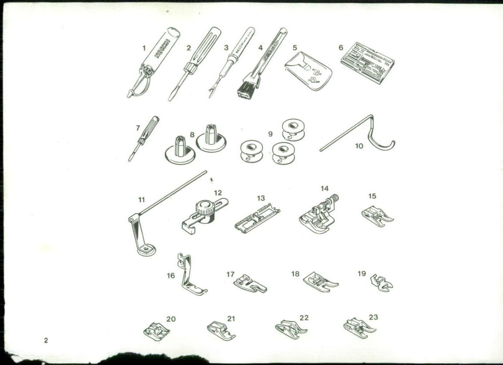 NECCHI Silvia Multimatic 584 Maximatic 586 Instruction Manual - WIRE BOUND
