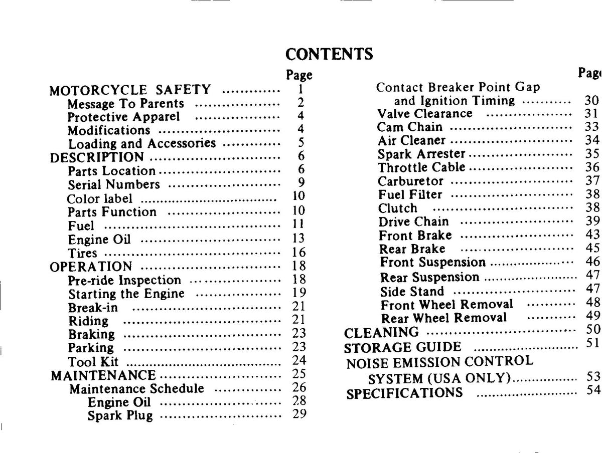 HONDA Z50R Motorcycle Owners Manual 1986 - STEEL WIRE BOUND - PROTECTIVE COVERS