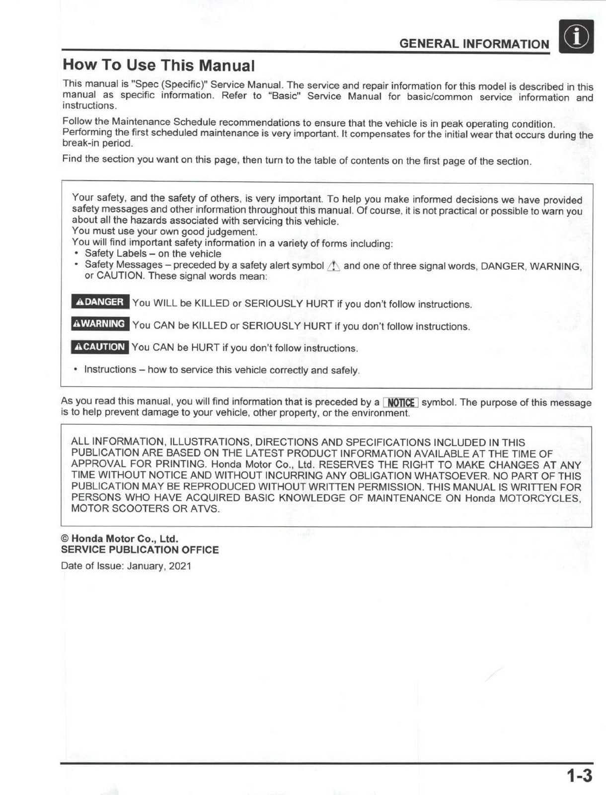 HONDA CRF300L CRF300LA CRF300LR CRF300LRA Service Manual 2021 - WIRE BOUND