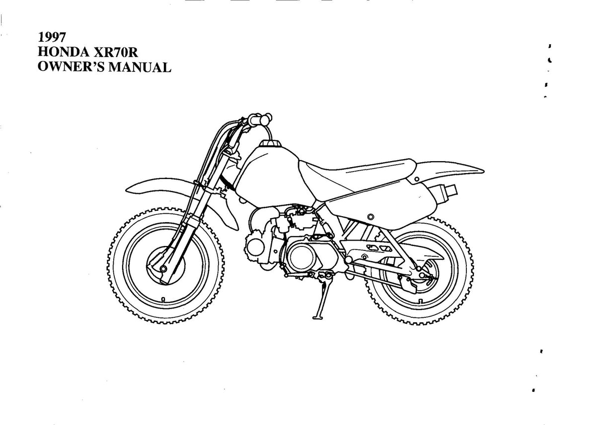 HONDA XR70R Owners Manual 1997 - STEEL WIRE BOUND - PROTECTIVE COVERS