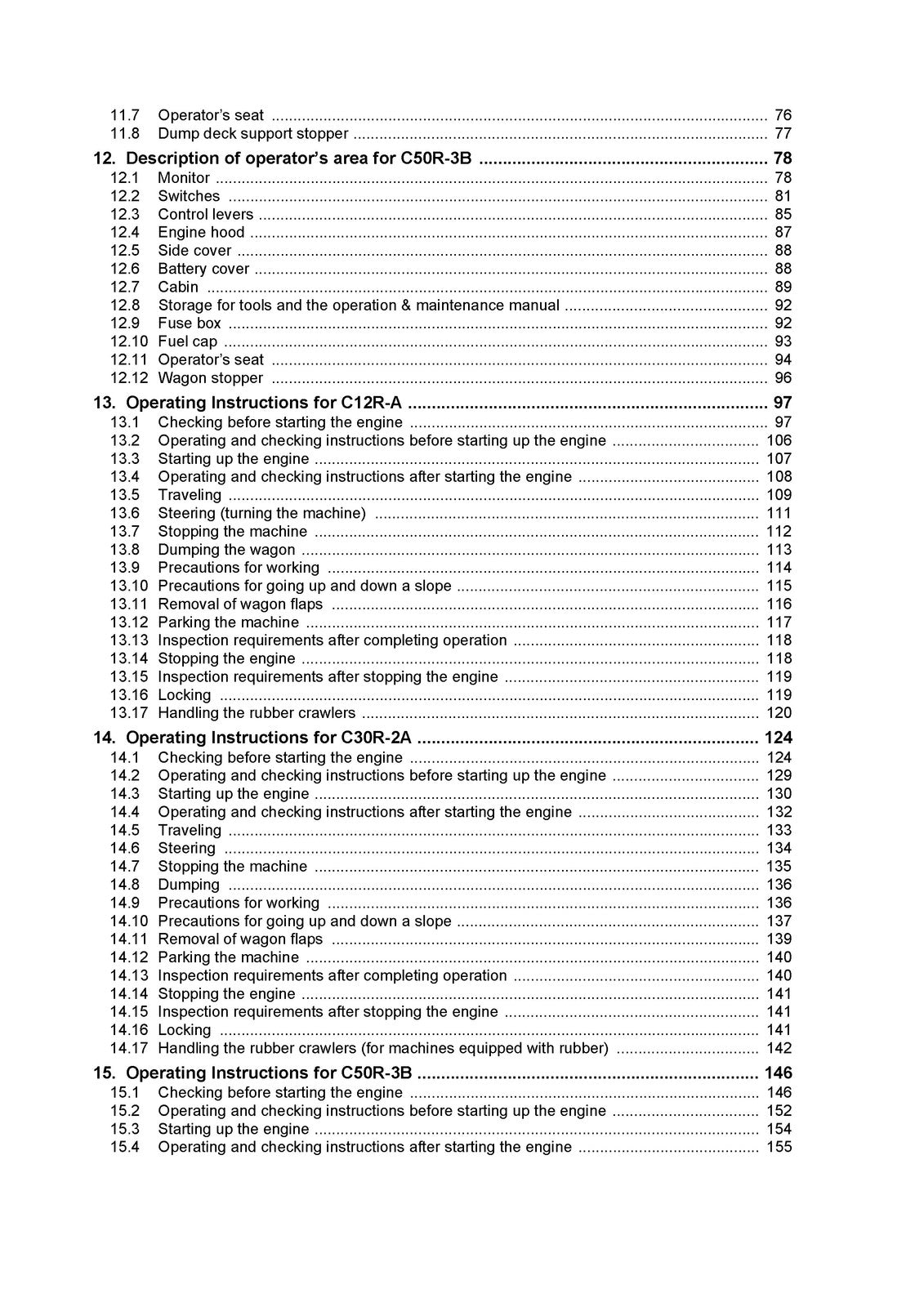 YANMAR C12R-A C30R-2A C50R-3B Operation Maintenance Manual - WIRE BOUND - COVERS