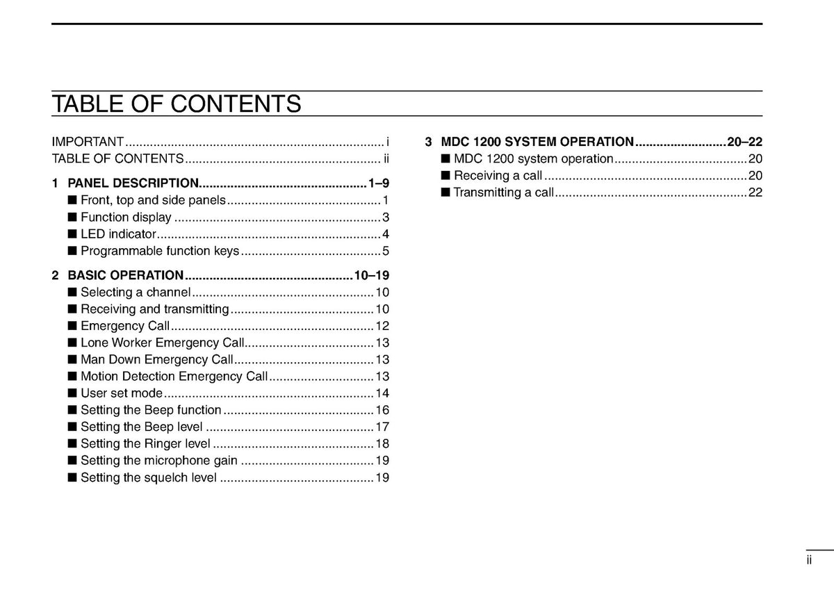 ICOM IC-F1000 F1000S F1000T IC-F2000 F2000S F2000T Operating Guide Manual