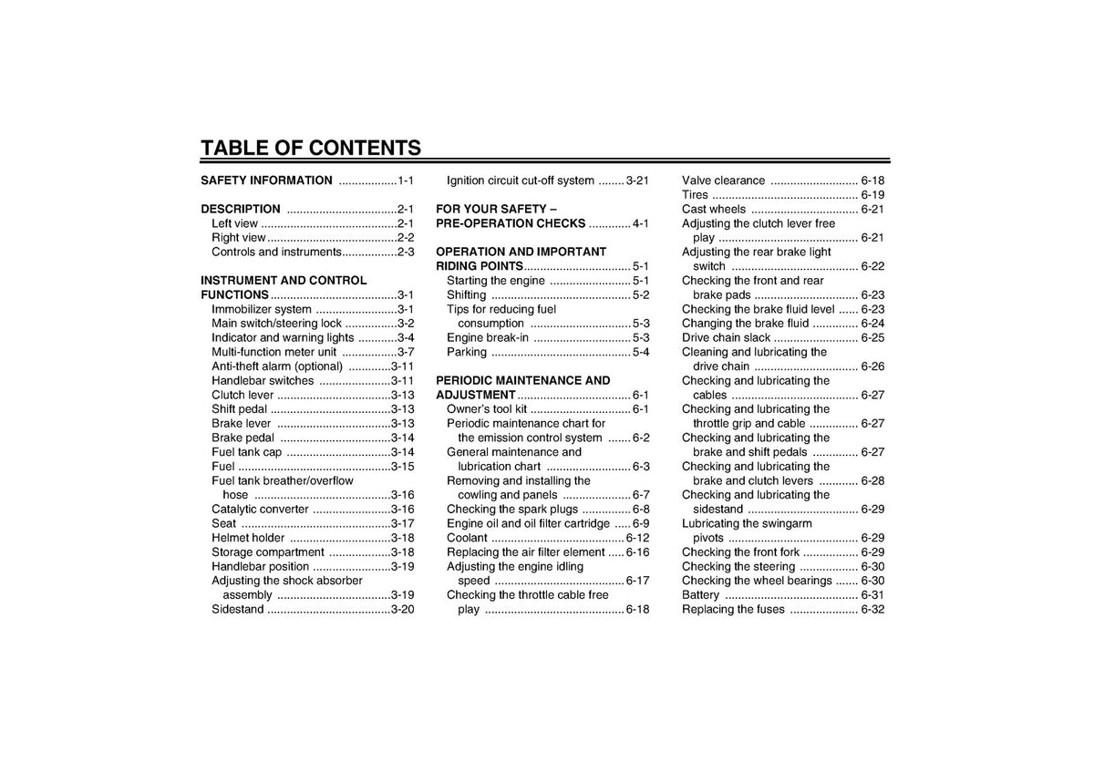 YAMAHA XJ6N Motorcycle Owners Manual 2009 - STEEL WIRE BOUND - PROTECTIVE COVERS