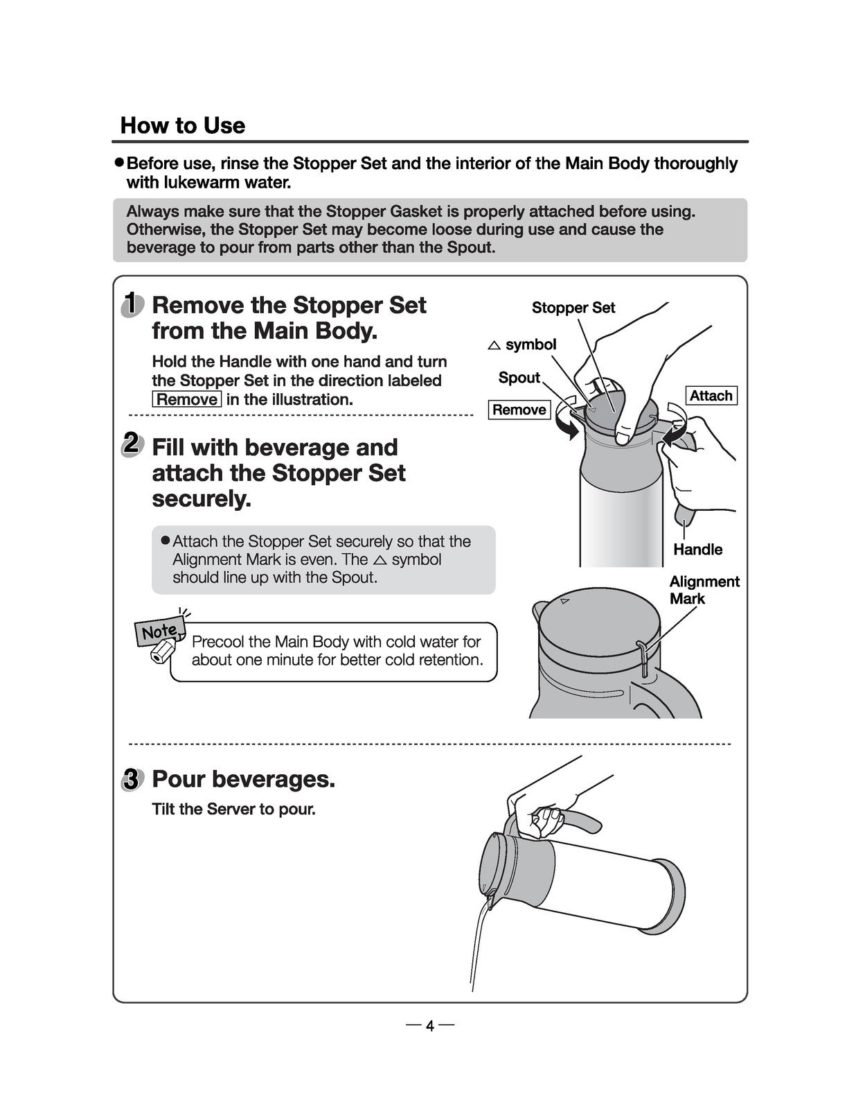 ZOJIRUSHI SH-MAE10 Stainless Vacuum Creamer Dairy Server Instruction Manual