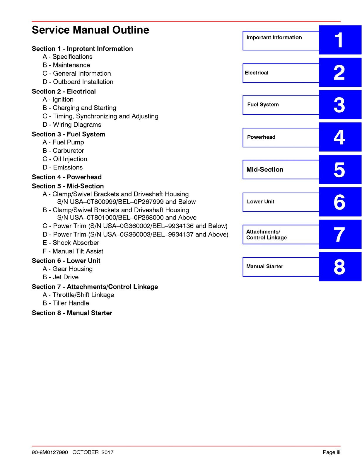 MERCURY 75 Marathon SEAPRO 90 100 115 125 94 SERVICE MANUAL - WIRE BOUND