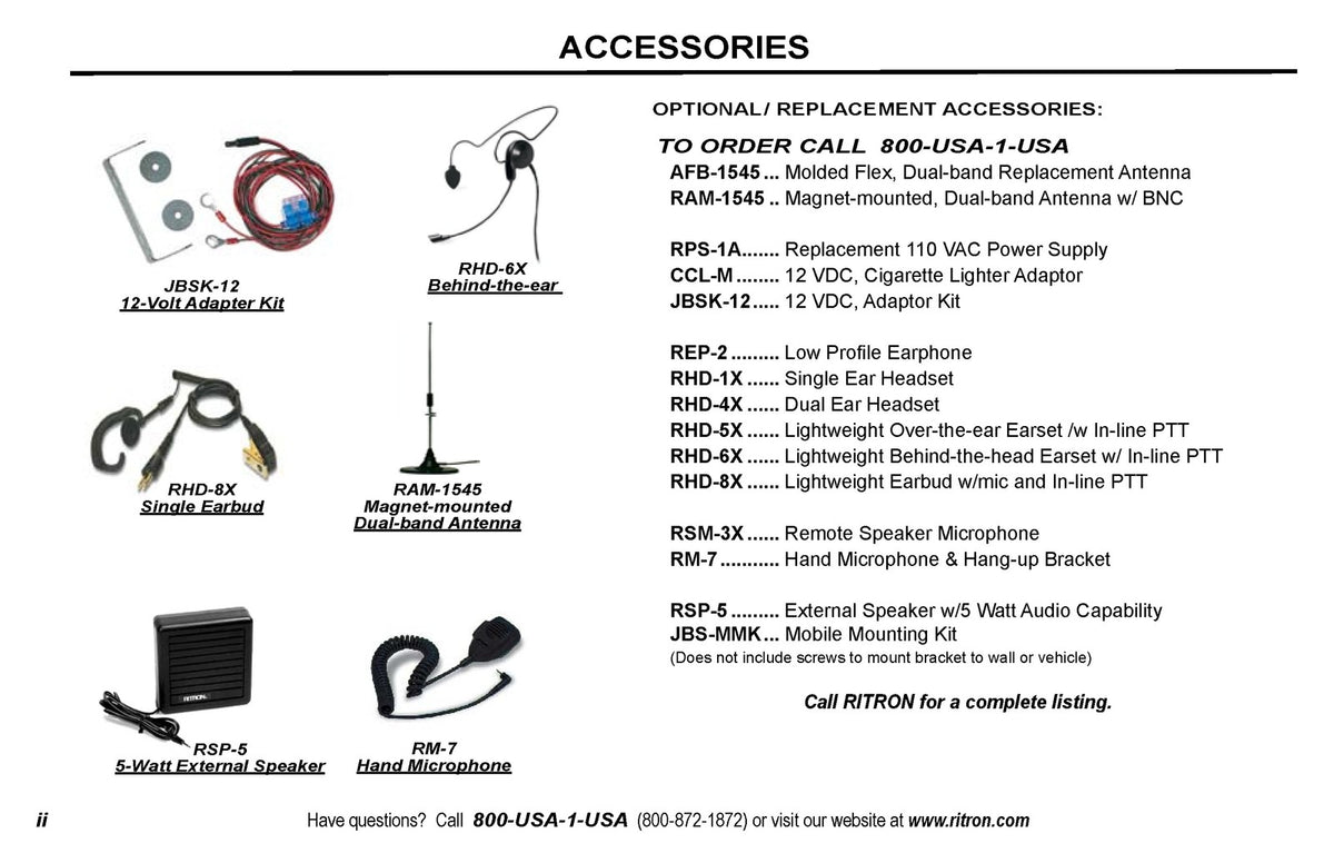 RITRON JBS PBS Display Series Two-Way Base Station Owners Manual - WIRE BOUND