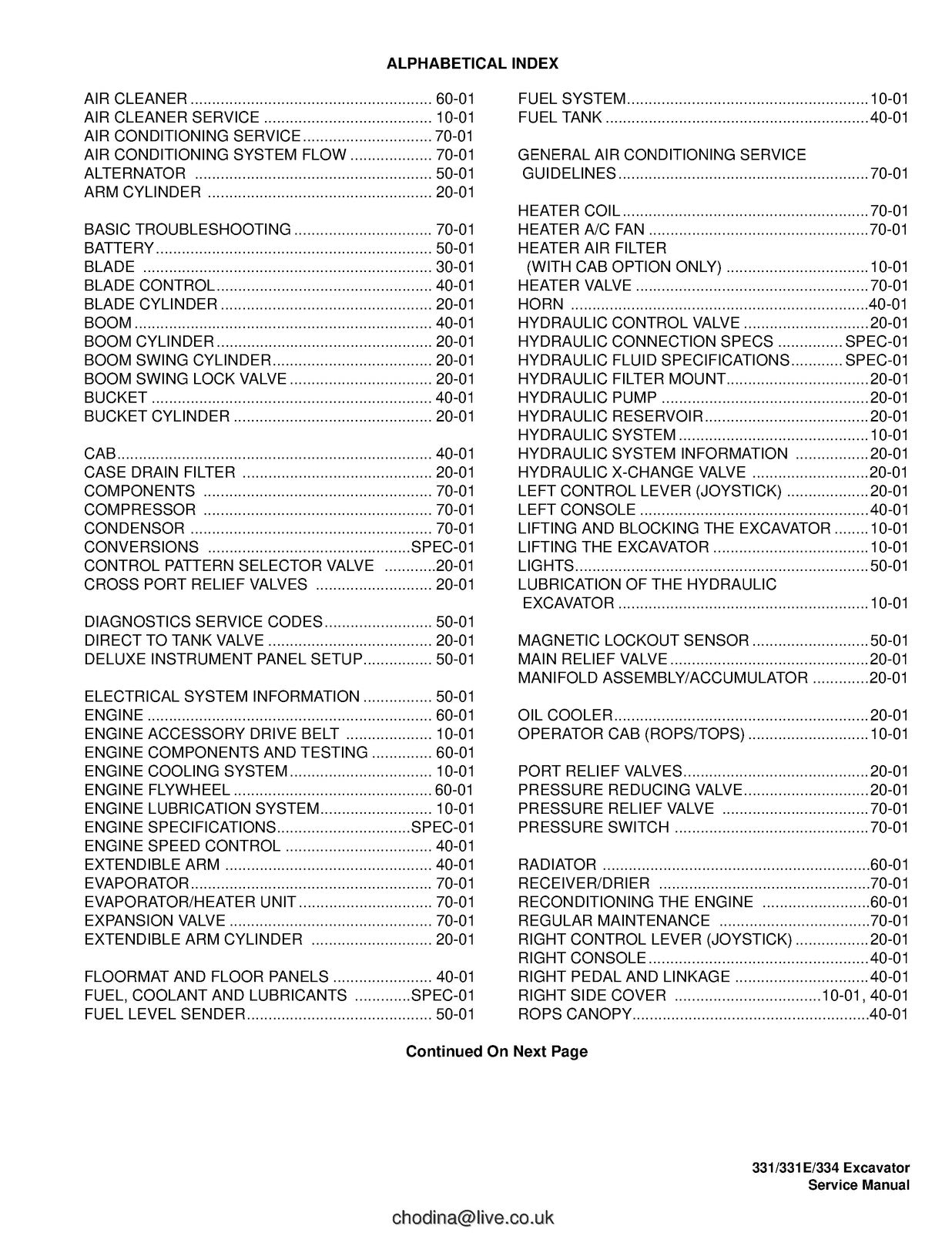 BOBCAT 331 331E 334 G Series Compact Excavator Service Manual, FOLDOUTS