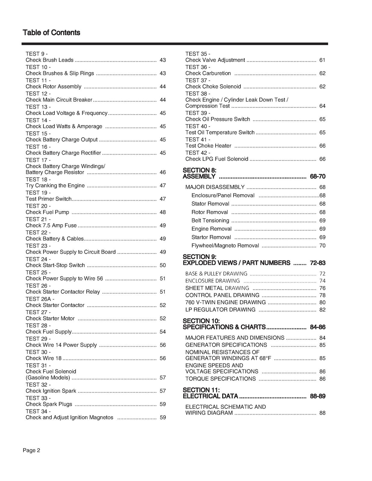 GENERAC QuietPact 55 65 75 Models 4702 4703 4705 4706 4707 Repair Manual