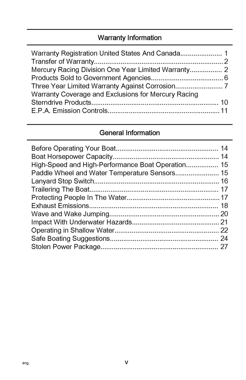 MERCURY RACING HP565 Bravo Sterndrive Owners Manual - WIRE BOUND - TOUGH COVERS