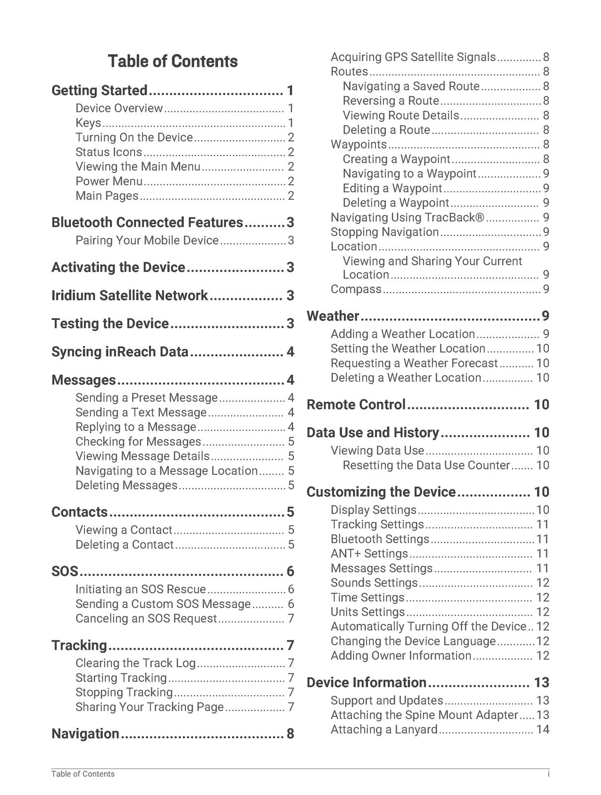 GARMIN inReach Mini Owners Manual - STEEL WIRE BOUND - PROTECTIVE COVERS
