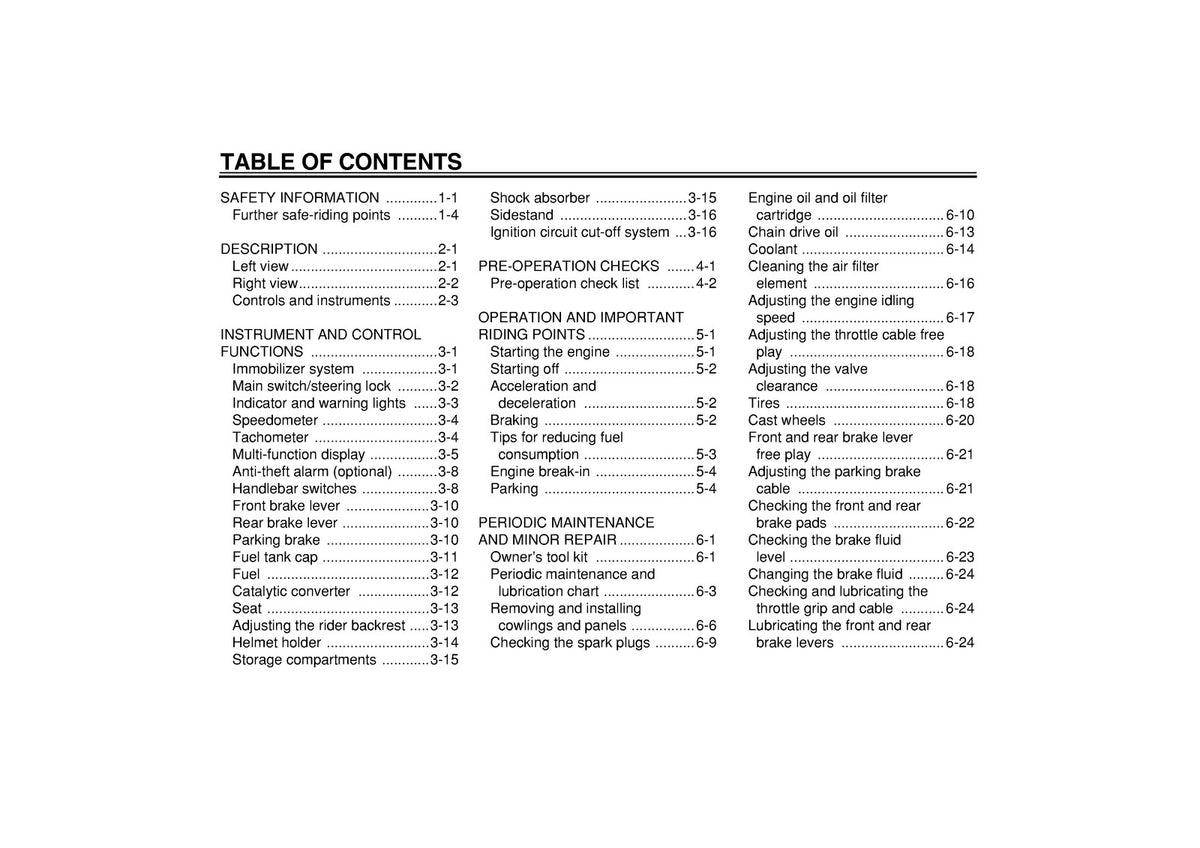 YAMAHA XP500 T-Max Owners Manual 2004 - STEEL WIRE BOUND - PROTECTIVE COVERS