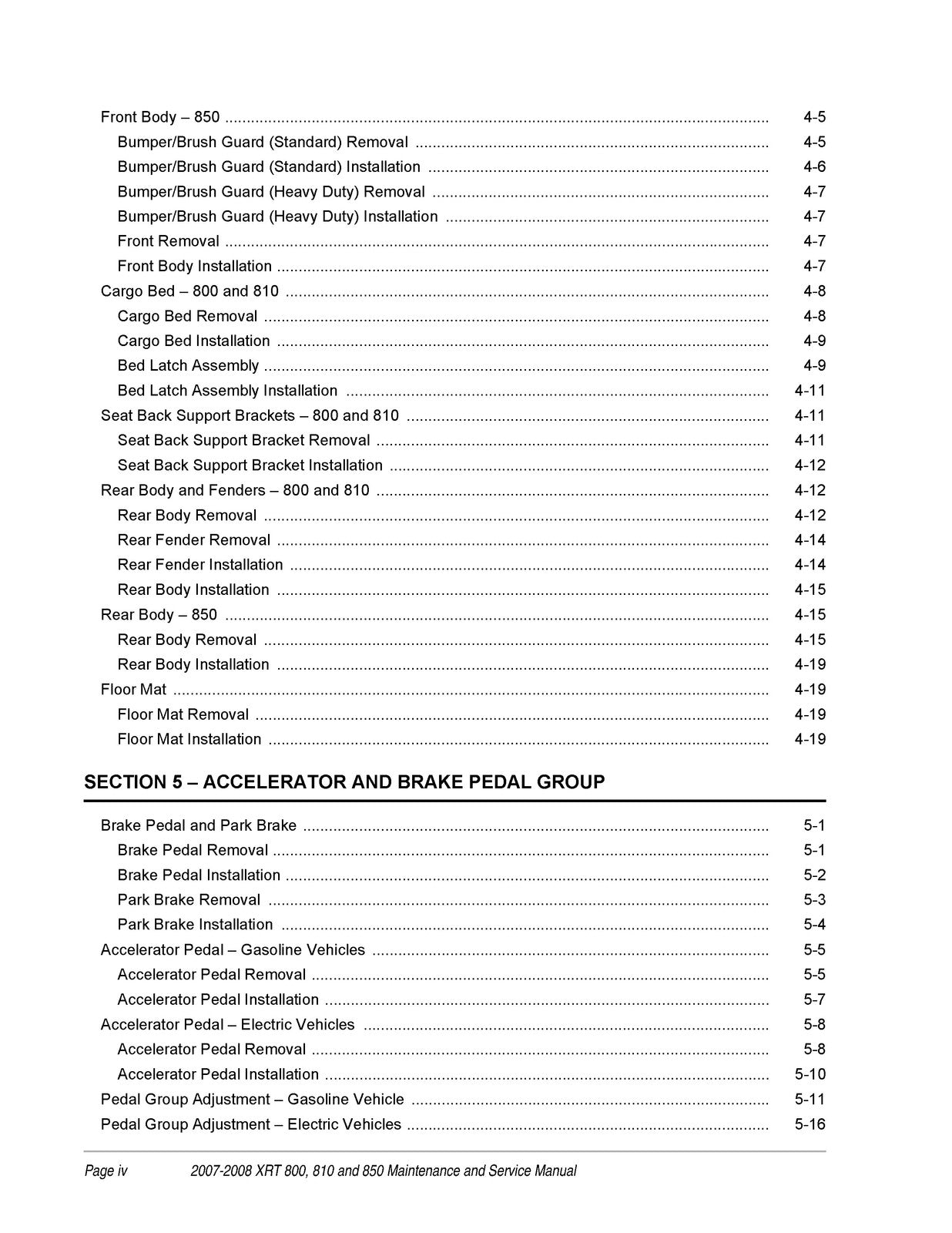 CLUB CAR XRT 800 810 850 Maintenance And Service Manual 2007-2008 - WIRE BOUND
