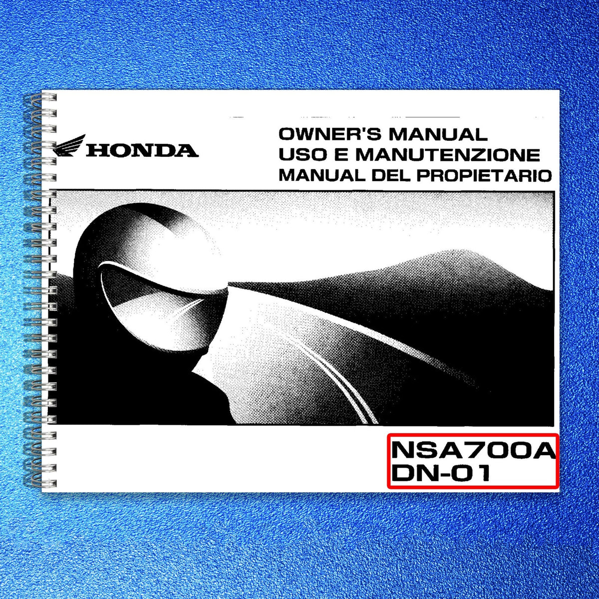 HONDA NSA700A DN-01 Service & Operators Manual BUNDLE - WIRE BOUND - COVERS