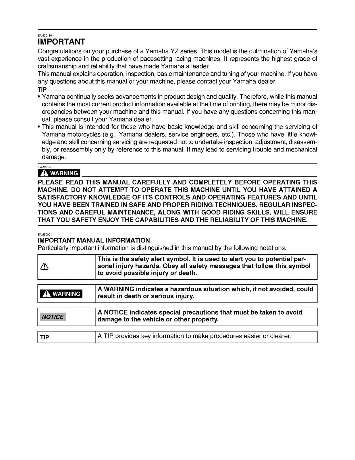 YAMAHA YZ450F YZ450FP Owners Service Manual 2023 - BOUND - COVERS - XL FOLDOUTS