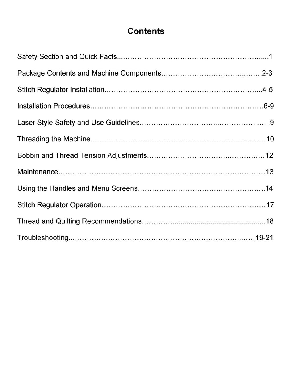 HANDI QUILTER HQ Sixteen User Manual - WIRE BOUND - TOUGH COVERS