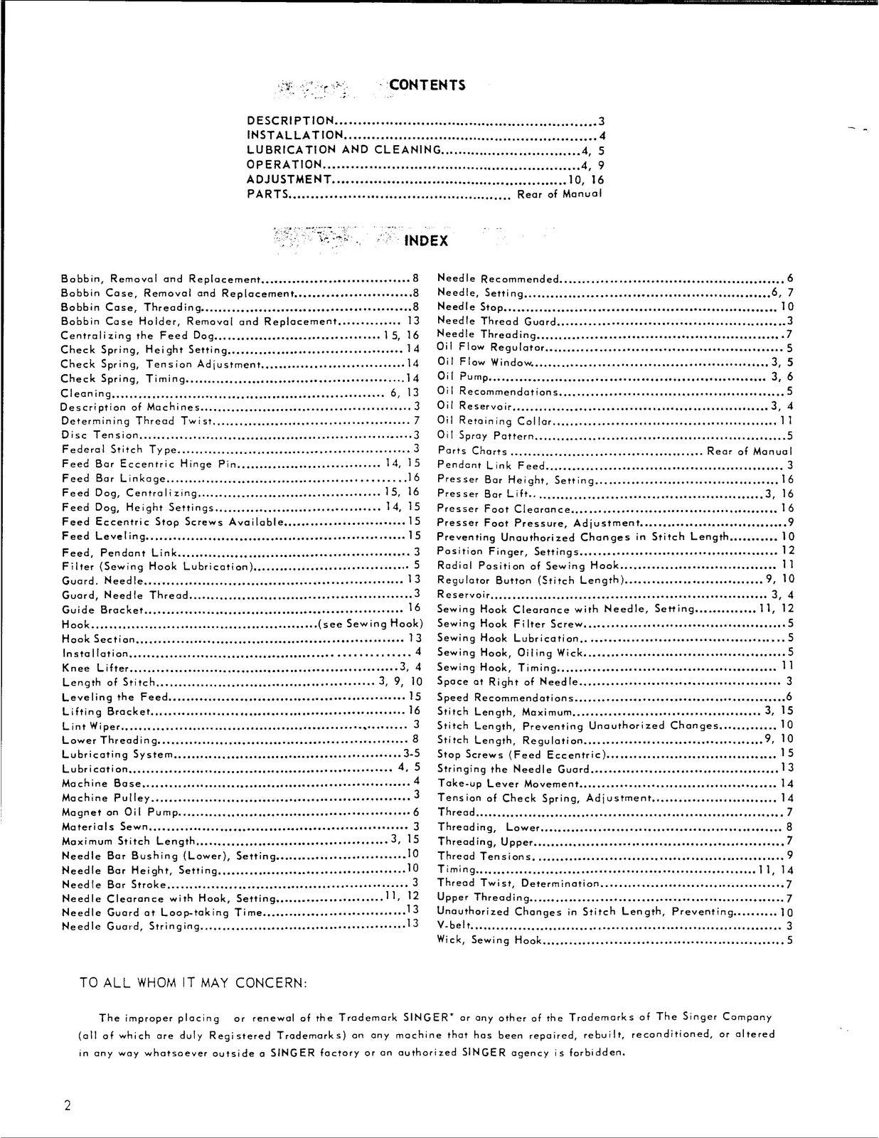 SINGER 281-1 281-3 281-21 Sewing Machine Service Manual - WIRE BOUND - COVERS