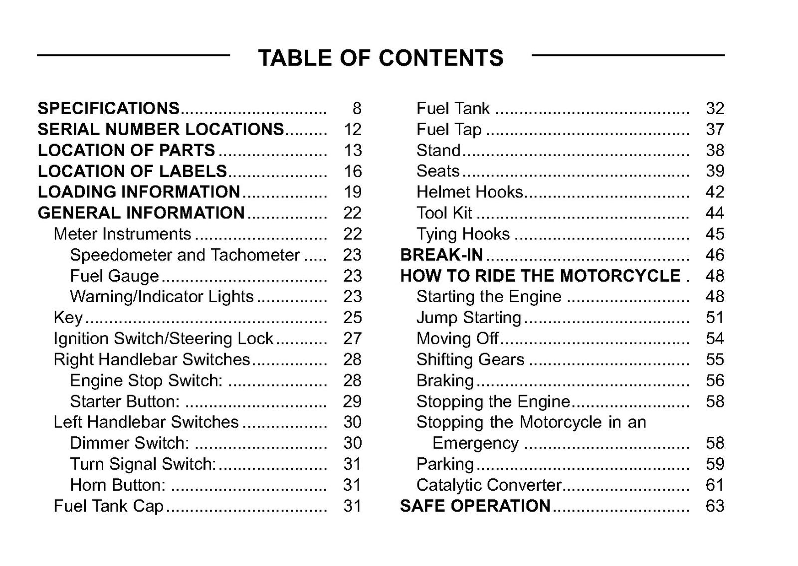 KAWASAKI Ninja 250R Motorcycle Quick Reference Guide Manual 2012 - BOUND