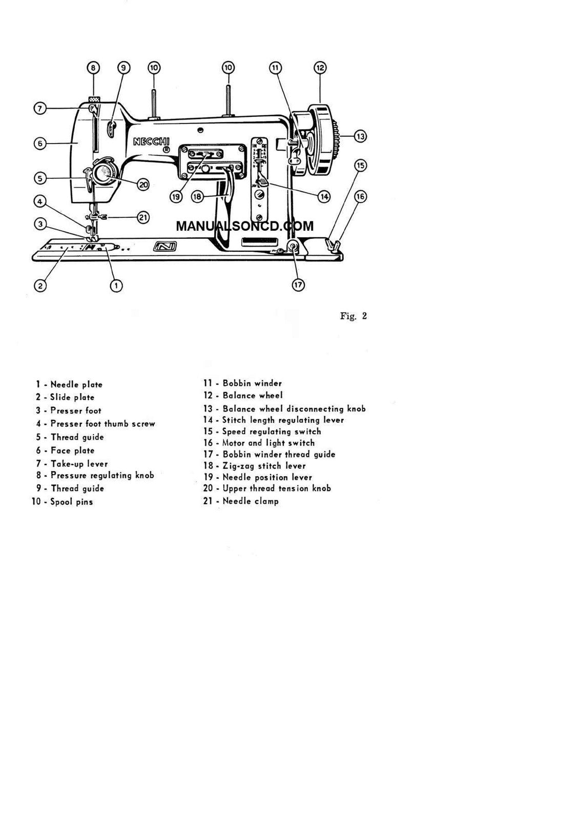 NECCHI BU Nova BU Mira Instructions For The Use And Maintenance Manual - BOUND