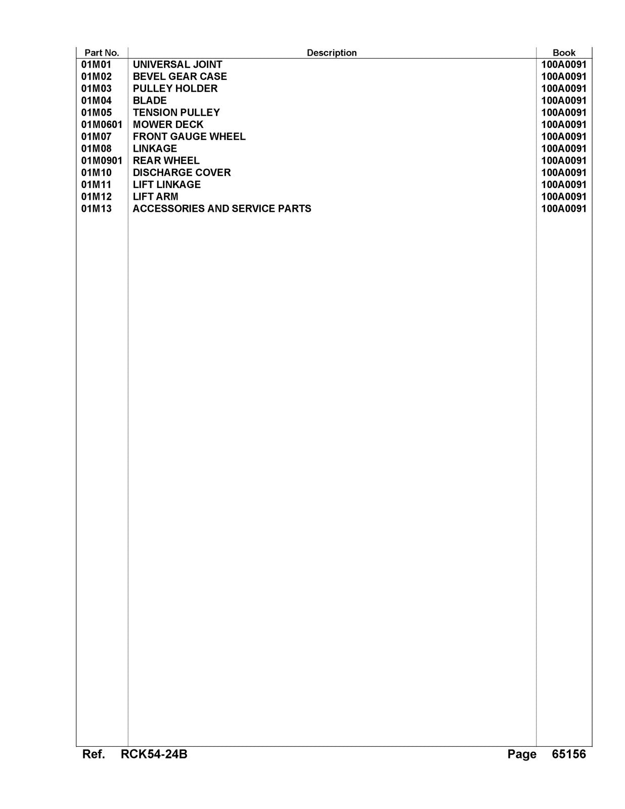 KUBOTA RCK54-24B Parts Manual - STEEL WIRE BOUND - PROTECTIVE COVERS