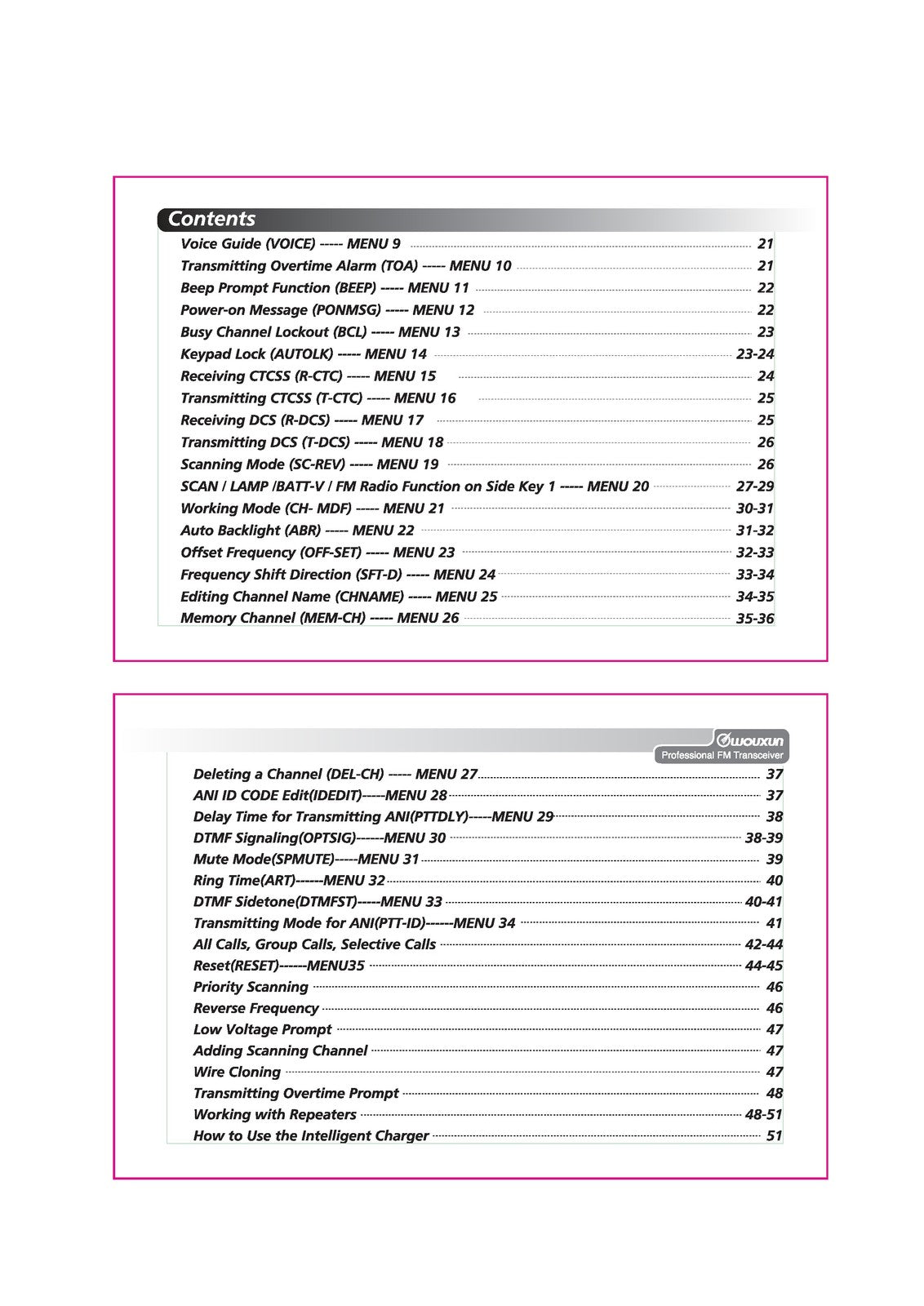 WOUXUN KG-UV899 Portable Two-Way Radio Operating Manual - WIRE BOUND - COVERS