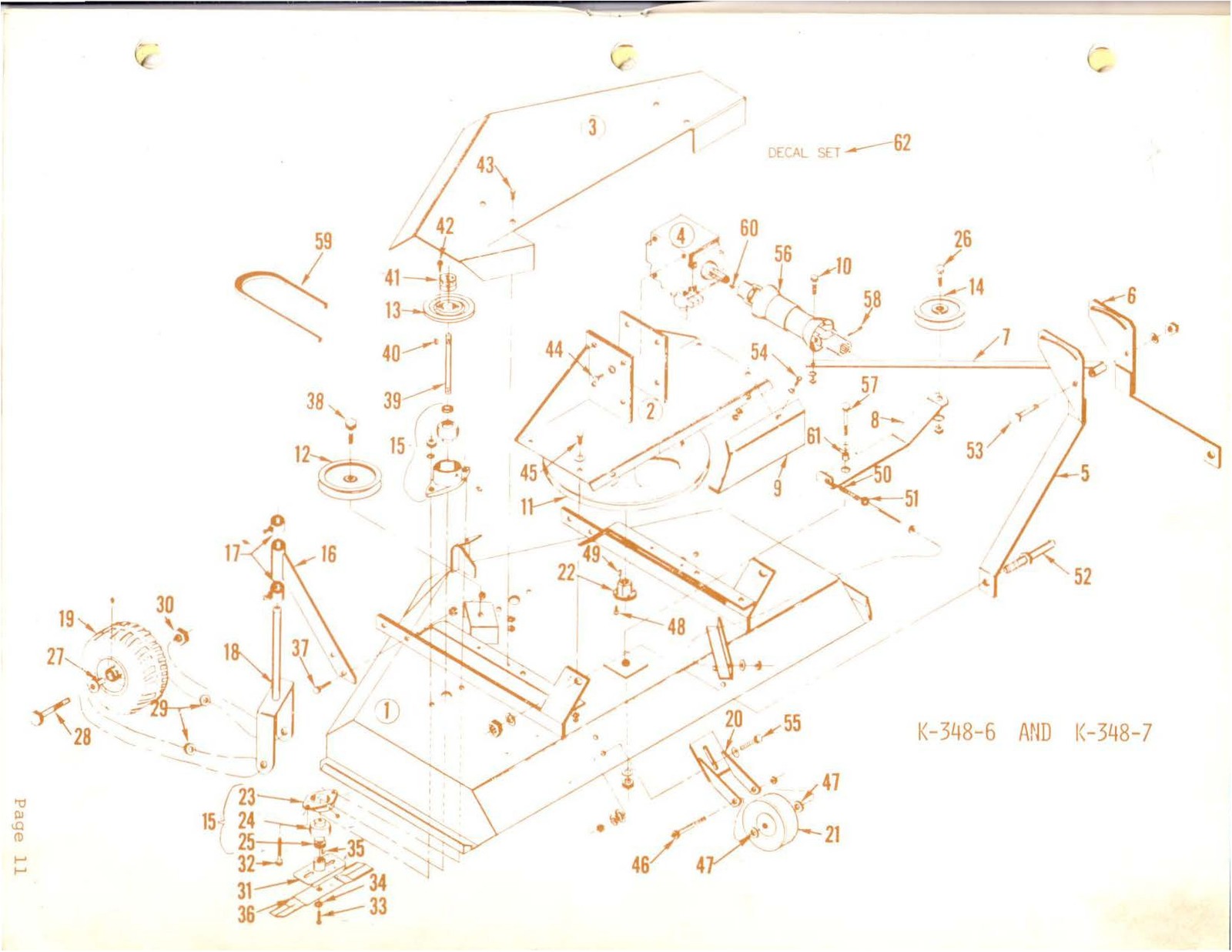 KUBOTA K-348-6 K-348-7 48 Inch Rotary Mower Manual - WIRE BOUND - TOUGH COVERS