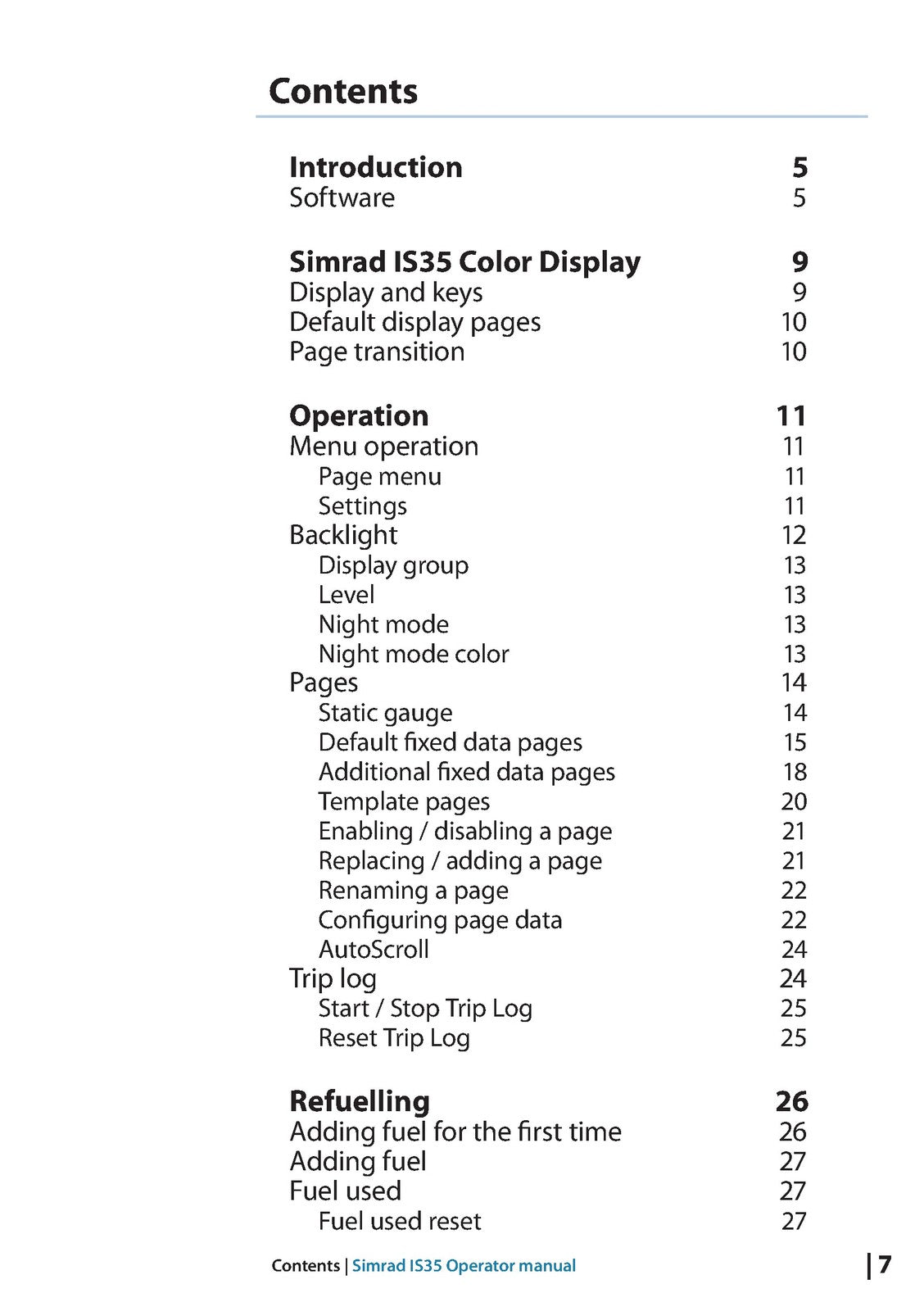 SIMRAD IS35 Color Display Operators Manual - STEEL WIRE BOUND - TOUGH COVERS