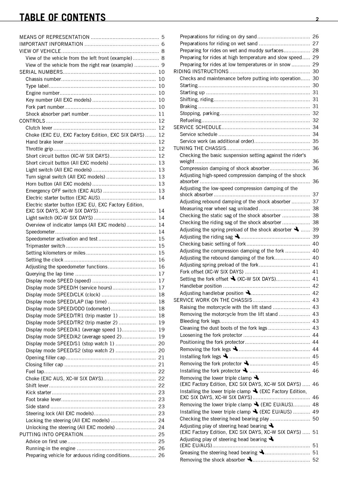 KTM 400 450 530 EXC XC-W Motorcycle Owners Manual 2011 - WIRE BOUND - COVERS