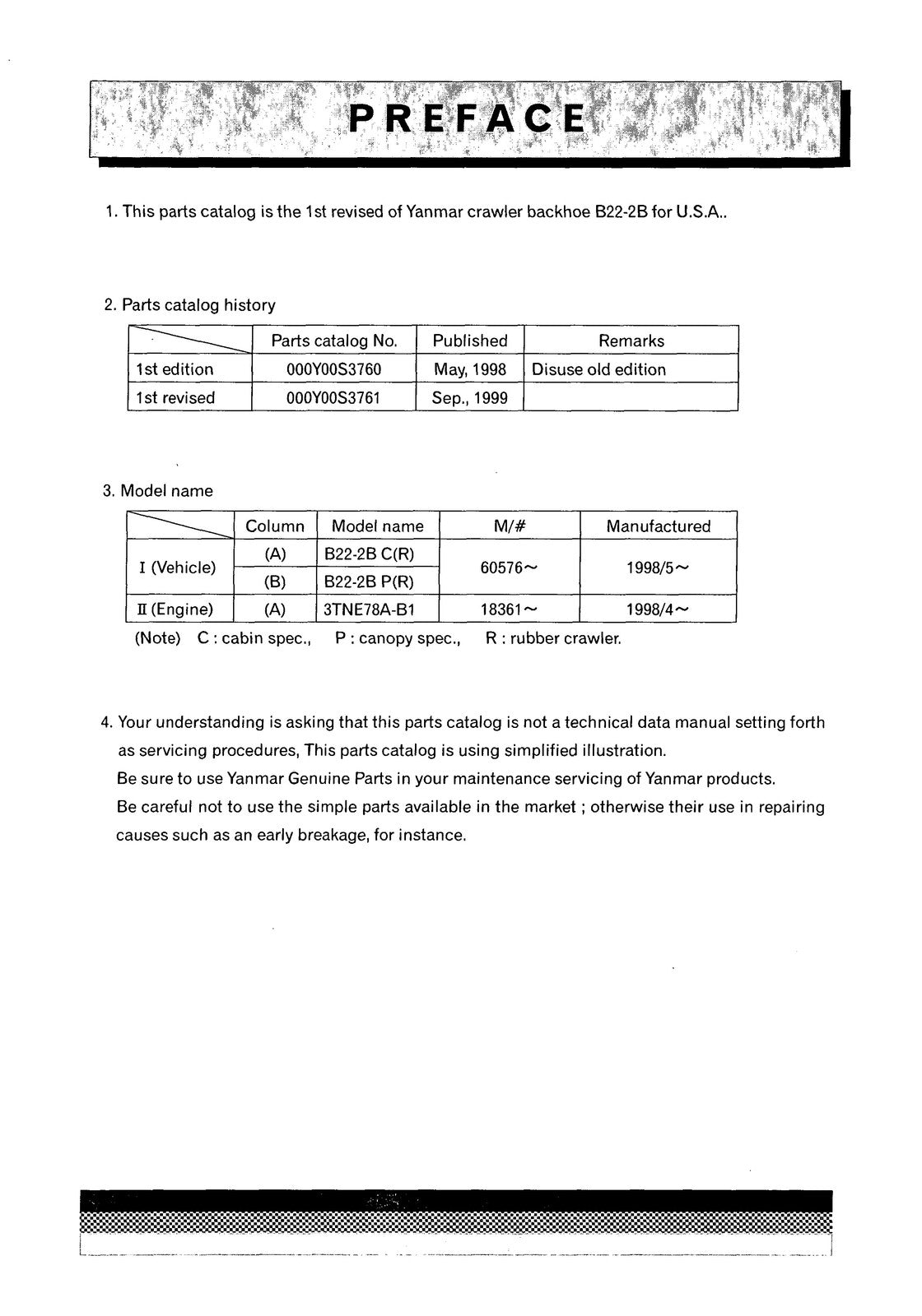 YANMAR B22-2B Excavator Parts Catalog Manual 2012 - WIRE BOUND - TOUGH COVERS