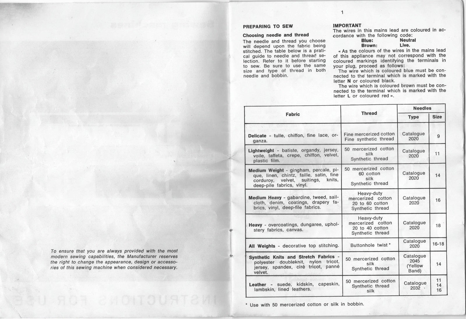 SINGER Zigzag Sewing Machine Instruction Manual - WIRE BOUND - TOUGH COVERS
