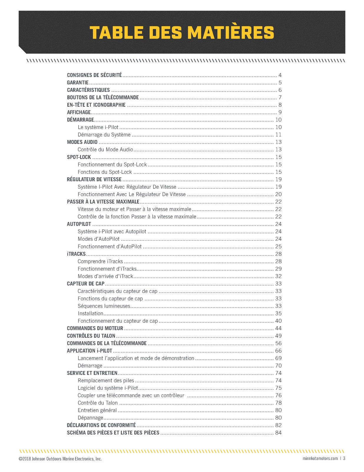 MINN KOTA i-Pilot Trolling Motor Owners Manual French Edition - WIRE BOUND